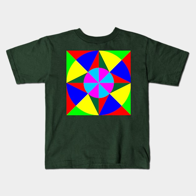 red, green, blue, yellow and pink pattern. Kids T-Shirt by qasim mughal